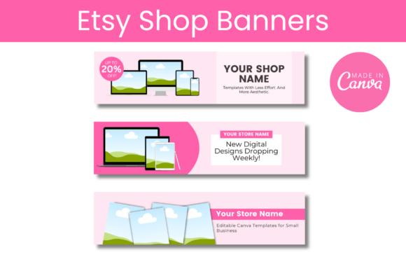 Download Etsy Banner Mockup Canva Template - Etsy banner Collection