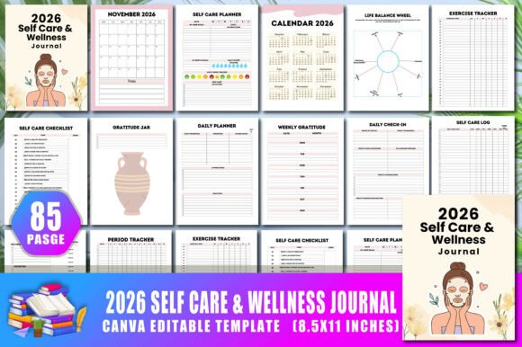 Download 2026 Self Care &amp; Wellness Journal - Premium Resources