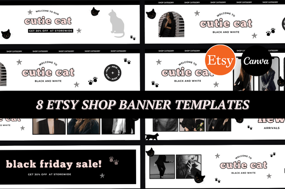 Download Cutie Cat BNW Etsy Banner - Etsy banner Collection